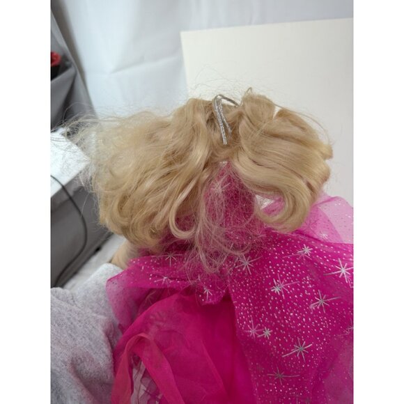 W/ ORIGINAL DRESS Vintage 1990 Happy Holidays Barbie #4098 Hot Pink Ballgown - Picture 7 of 13